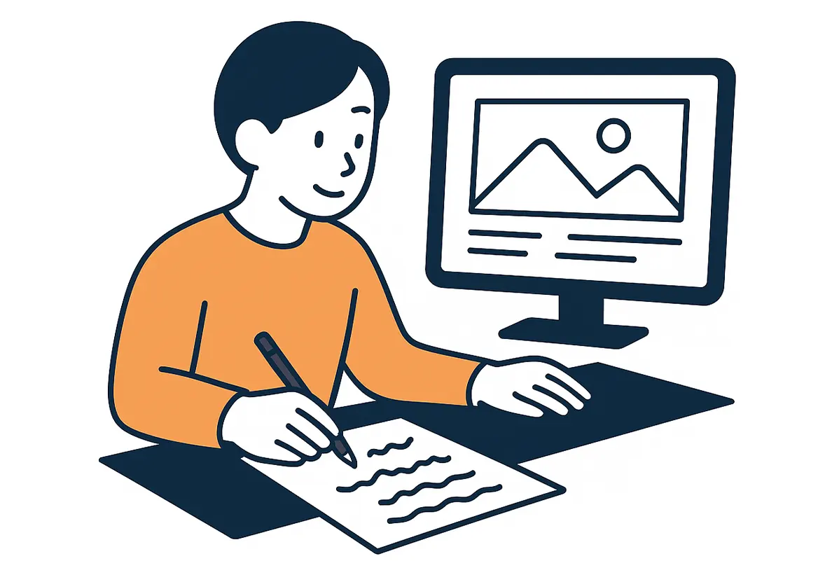 原稿・素材 文章作成を並走。写真が無くてもOK、無料素材も提案。